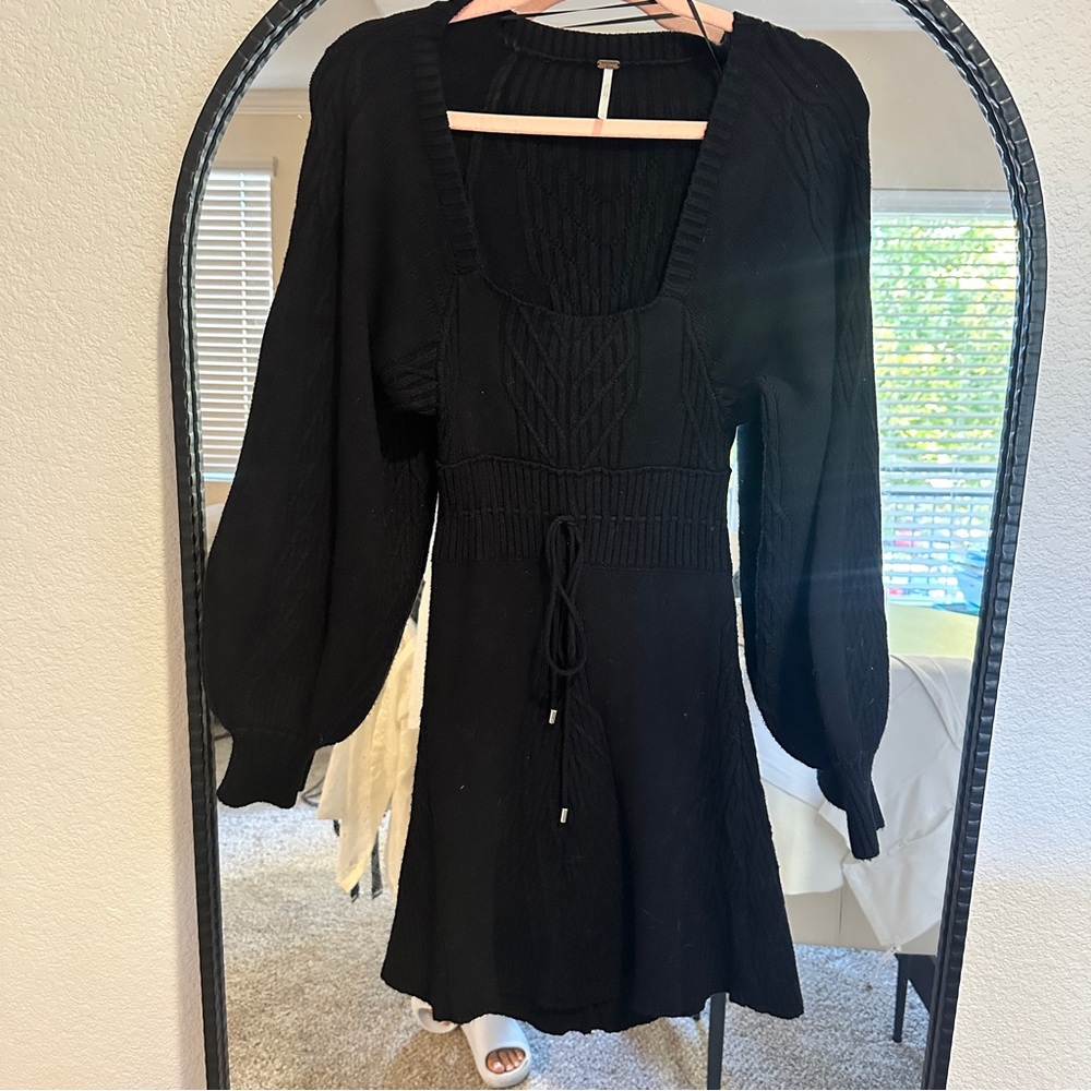 Free People Black Sweater Dress XS